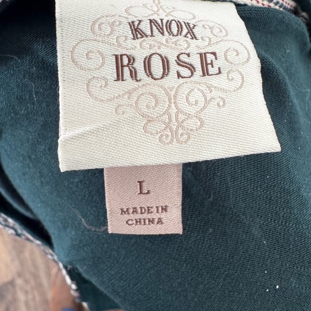 Knox Rose Dark Green Embroidered Blouse - Picture 3 of 3